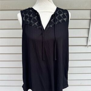 Torrid Super Soft Crochet Tank Sz 0 (12/14) Black